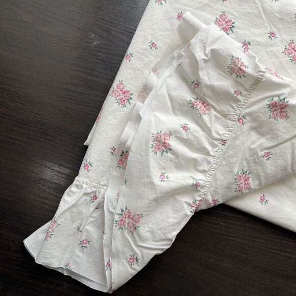 Pottery Barn Teen X Love Shack Fancy Antoinette Ruffle Floral Flat Sheet XL Twin - Picture 5 of 9